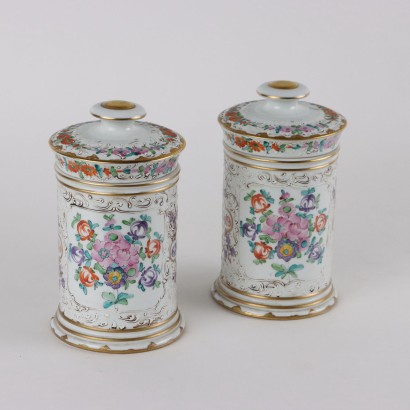 Pair of Jars Limoges Porcelain France XX Century