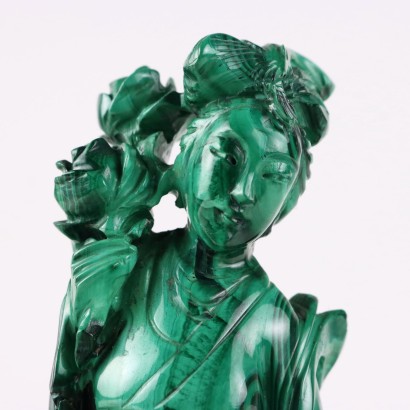 He Xiangu Sculpture Malachite Chine XXe Siècle