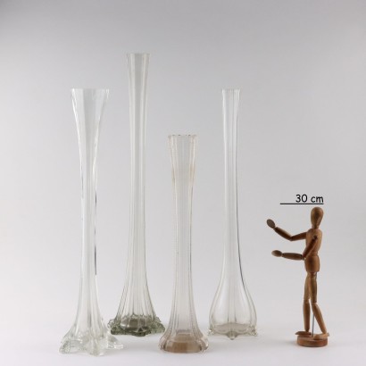Group of 4 Vases Glass Europe XIX-XX Century
