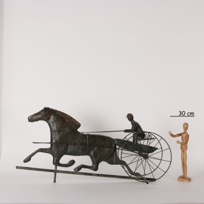 Race Horse with Jockey Copper Italy XX Century