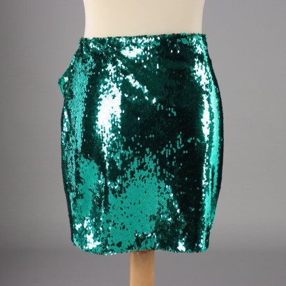 Minifalda de lentejuelas verde de Pinko