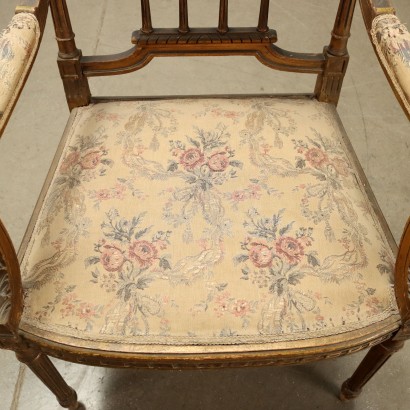 Group of 4 Seats Neo-Classical Style Wood Italy XX Century