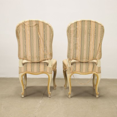 Group of 4 Chairs Eclecticism Wood Italy XIX Century