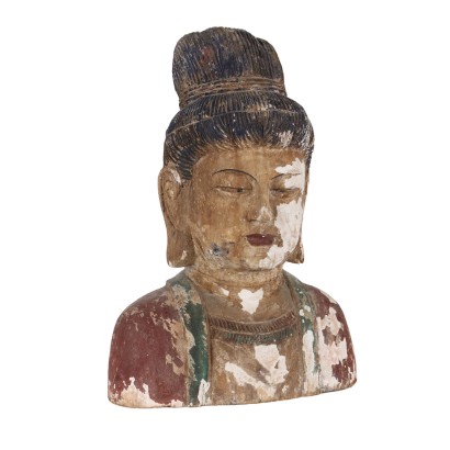 Busto de Guanyin en Madera Tallada