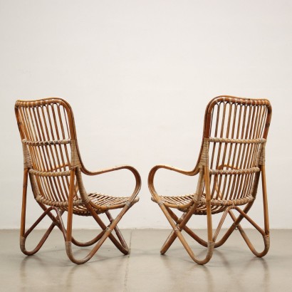 Pair of Armchairs Bamboo Italy 1970s