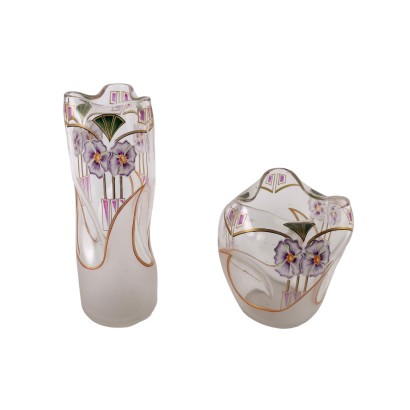 Paar Vasen Art Nouveau Stil Glas Europa XIX-XX Jhd