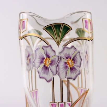 Par de jarrones de vidrio Art Nouveau