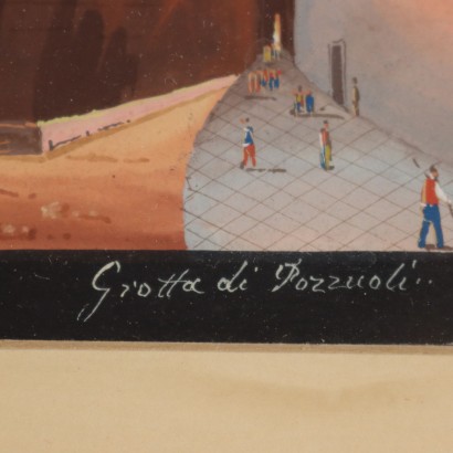 Neapolitan Views Gouache on Paper Italy XIX Century