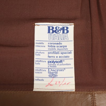 B&B Coronado Sofa Leder Italien 1970er