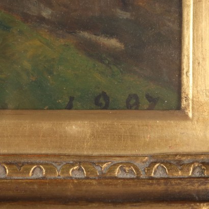 L. Dellani Attr. Oil on Wooden Board Italy 1897