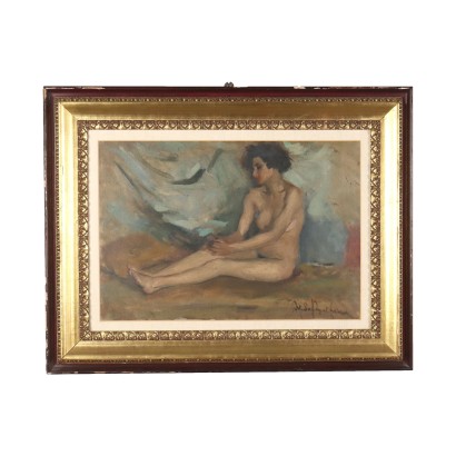 Female Nude Oil on Canvas Italy XX Century