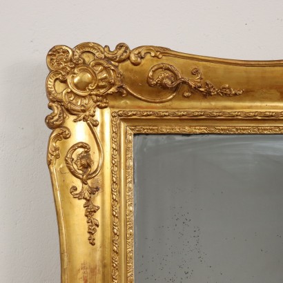 Large Mirror Carved Wood France XIX Century