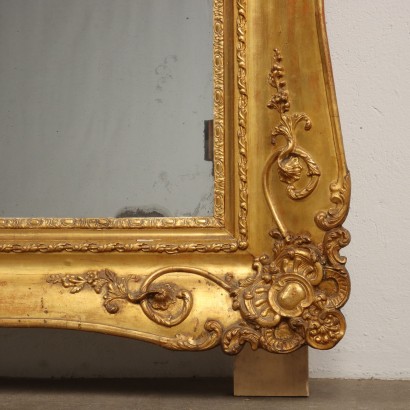 Large Mirror Carved Wood France XIX Century