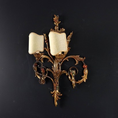 Paar Wandlampen Neoklassischer Stil Holz Italien XX Jhd