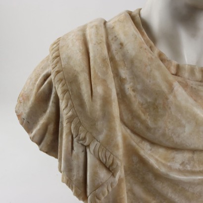 Büste eines Römischen Kaisers Weißer Marmor Italien XX Jhd