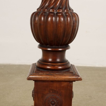 Vase-Holder Column Neo-Renaissance Walnut Italy XX Century