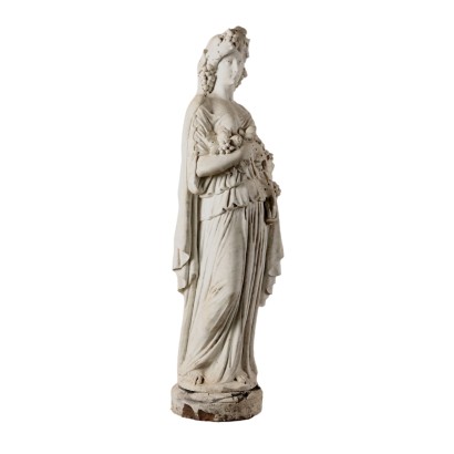 Sculpture l\'Allegorie de l\'Automne Marble Blanc Italie XIXe Siècle