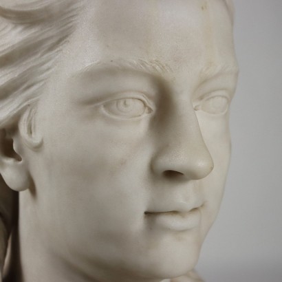 arte, arte italiano, pintura italiana antigua, busto de mármol blanco Achilles Della Bi