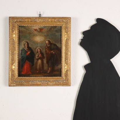 The Holy Family Oil on Canvas Italy XVII-XVIII Century