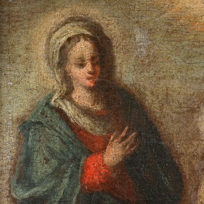 The Holy Family Oil on Canvas Italy XVII-XVIII Century