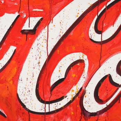 Coke Copy from M. Schifano Mixed Media on Canvas Italy XX Century