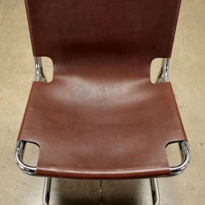 Group of 4 Chairs Leather Italy 1970s