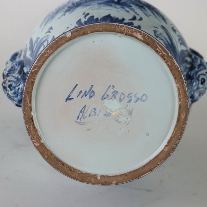 Vase von L. Grosso Albisola Keramik Italien XX Jhd