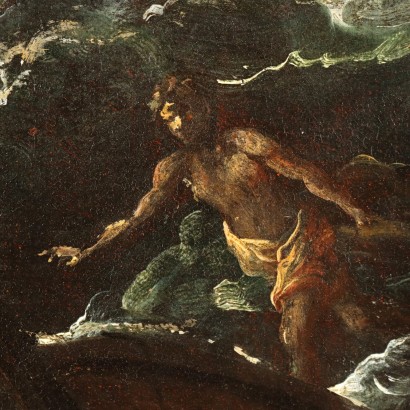 La Mer Orageuse Huile sur Toile Italie XVIIe-XVIIIe Siècle