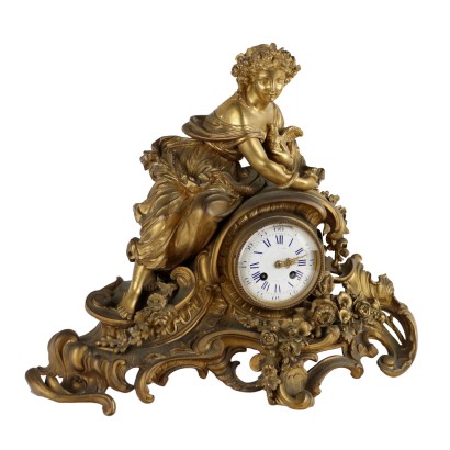 Mantel Clock Gilded Bronze France XIX Century