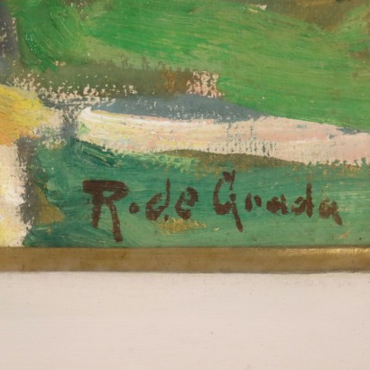 R. De Grada Oil on Canvas Italy XX Century