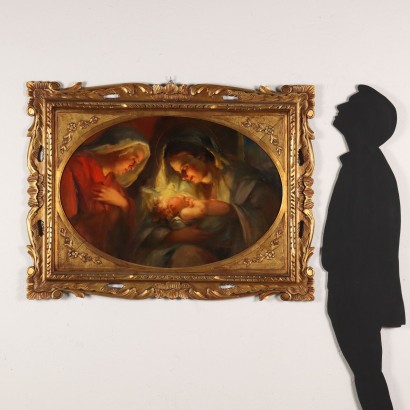 arte, arte italiano, pintura italiana del siglo XIX, Pintura de Giuseppe Ghiringhelli con Mat, Maternidad Madonna con Niño, Giuseppe Ghiringhelli