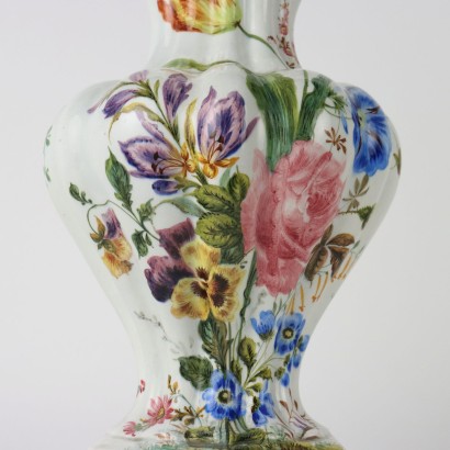 Vase with Lid Passarin Man. Majolica Italy XIX Century