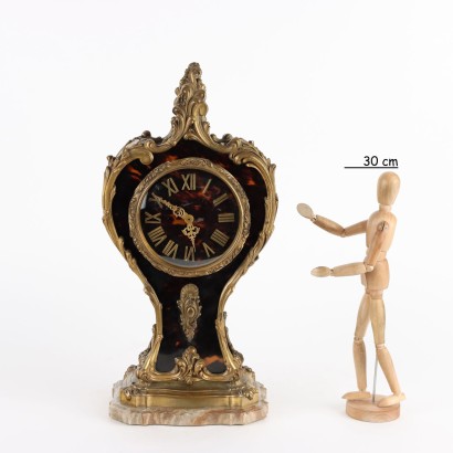 Table Clock O. Ferrari Gilded Bronze Italy XX Century