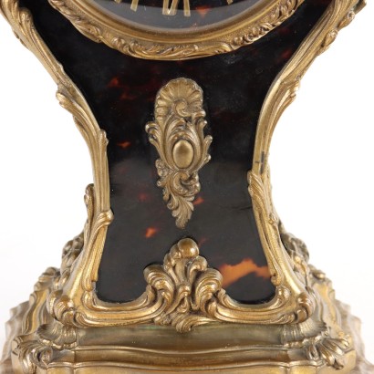 Horloge de Table O. Ferrari Bronze Doré Italie XXe Siècle