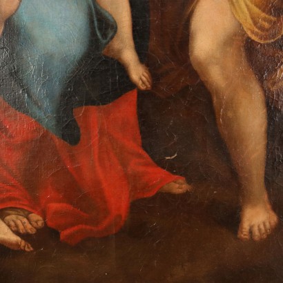 Vièrge avec Enfant Huile sur Toile Italie XVIIe Siècle