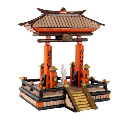Temple avec Sculpture Guanyin Porcelaine Japon XXe Siècle