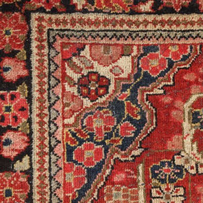 Vintage Mahal Teppich Iran 206x128 cm Baumwolle Wolle Großer Knoten