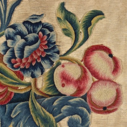 arte, arte italiano, pintura italiana antigua,Bordado con Composición de Frutas y Fi,Composición con frutas y flores