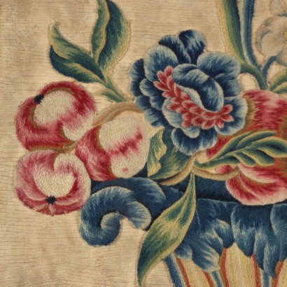 Antike Stickerei mit Obst und Blumen Italien XVIII-XIX Jhd