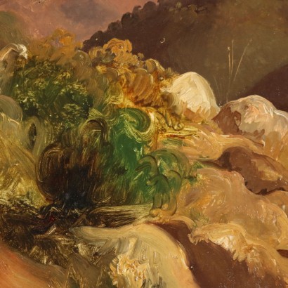 Italienische Landschaft Öl auf Karton der XIX-XX Jhd