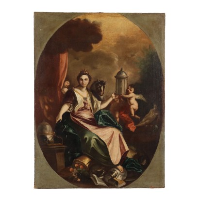 L\'Allegorie de l\'Europe Huile sur Toile Italie XVIIIe Siècle