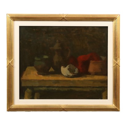 Painting by Domenico Cantatore with still life
