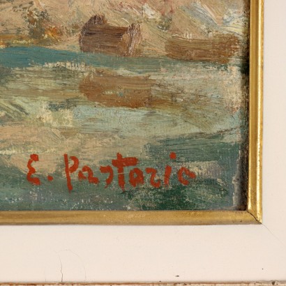 arte, arte italiana, pittura novecento italiana,Dipinto Paesaggio di Ezio Pastorio ,Ezio Pastorio