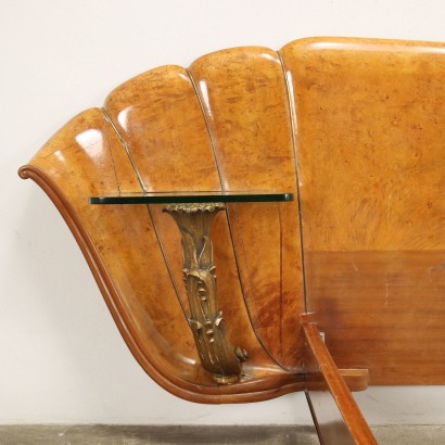 Vintage Doppelbett Maser Furnier Italien 1930er-40er Jahre