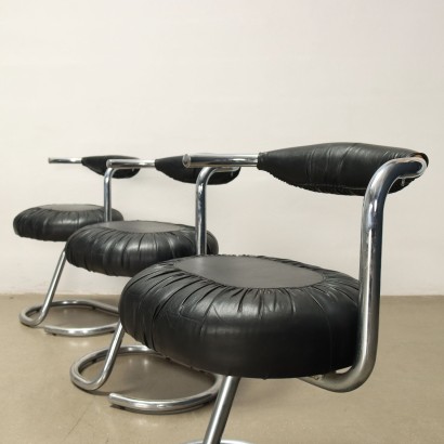 Group of 6 Chairs Leatherette Italy 1970s