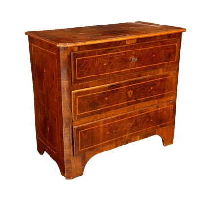 Small Chest of Drawers Neoclassical Style Walnut Italy XIX Century