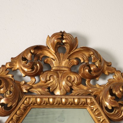 Miroir Style Baroque Bois Doré Italie XXe Siècle