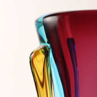 modernariato, modernariato di design, vaso, vaso modernariato, vaso di modernariato, vaso italiano, vaso vintage, vaso anni '60, vaso design anni 60,Vaso in Vetro Sommerso