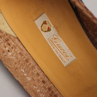 Vintage Gucci Schuhe Gewebtes Leder N. 39,5 Italien