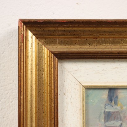 Kunst, italienische Kunst, italienische Malerei des 20. Jahrhunderts, Gemälde von Ezio Pastorio mit Blick V, venezianischer Blick, Ezio Pastorio, Ezio Pastorio